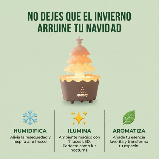 Humidificador y Difusor de Aromas - Lámpara Nocturna LED con Sonido de Lluvia Relajante para Dormir y Decoración