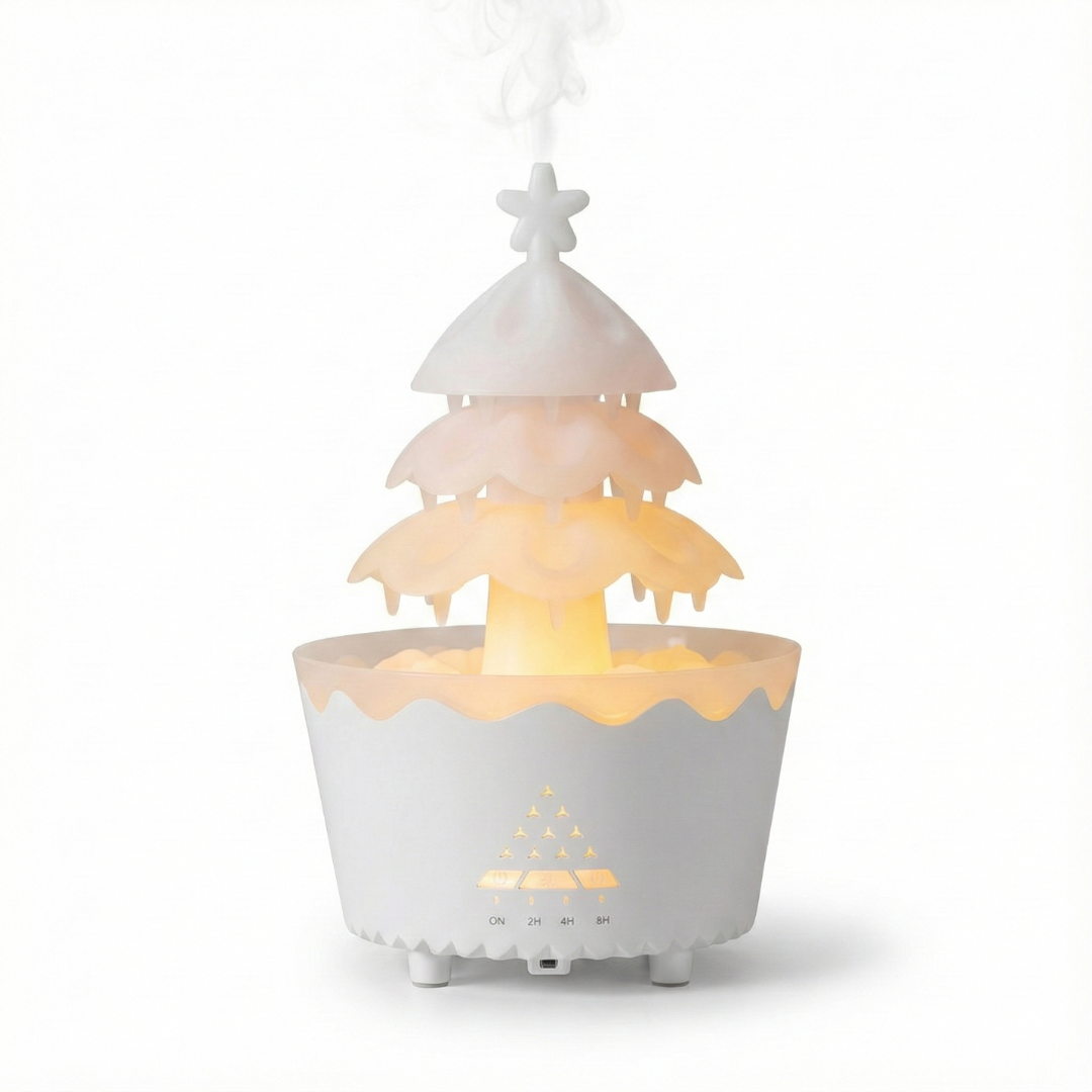 Humidificador y Difusor de Aromas - Lámpara Nocturna LED con Sonido de Lluvia Relajante para Dormir y Decoración